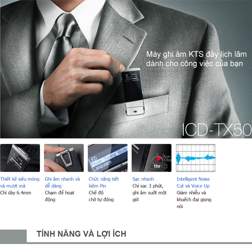 máy ghi âm 4GB icd - tx50 máy ghi âm 4GB icd - tx50