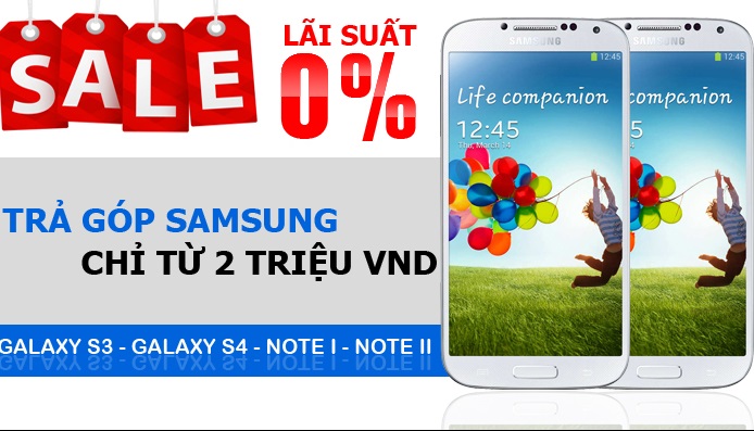 Mua trả góp Samsung lãi suất cực thấp